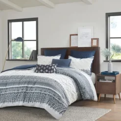 Kirkland's Home Navy And White 3-Pc. Full/Queen Comforter Set- Comforters