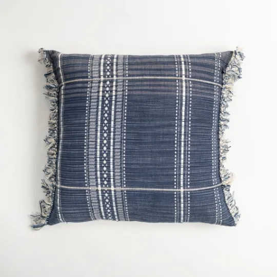 Kirkland's Home Navy And White Plaid Reversible Throw Pillow- Pillows