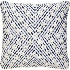 Kirkland's Home Navy And White Woven Maze Pillow- Pillows