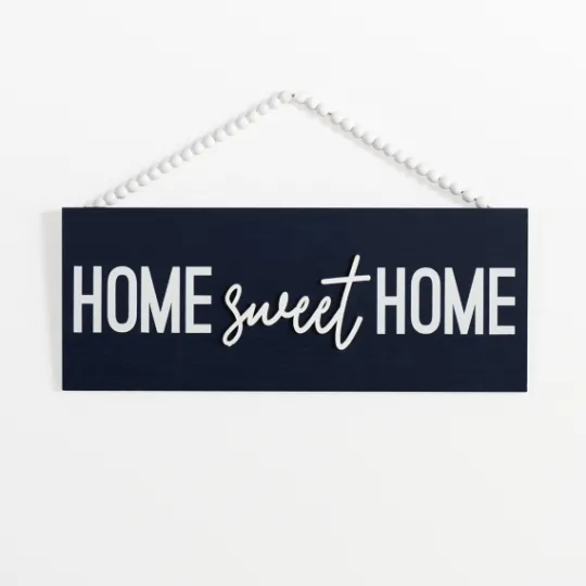 Kirkland's Home Navy Beaded Home Sweet Home Wall Plaque- Wall Quotes & Signs