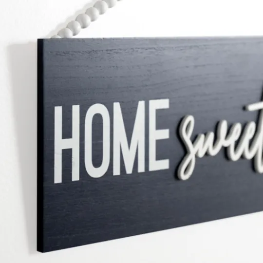Kirkland's Home Navy Beaded Home Sweet Home Wall Plaque- Wall Quotes & Signs