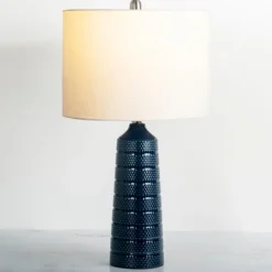 Kirkland's Home Navy Blue Piper Table Lamp- Table Lamps