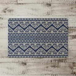 Kirkland's Home Navy Boho Lace Pattern Floor Mat- Kitchen & Floor Mats