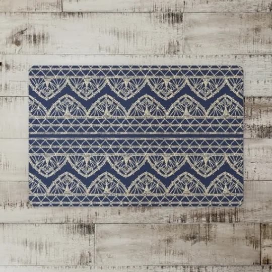 Kirkland's Home Navy Boho Lace Pattern Floor Mat- Kitchen & Floor Mats