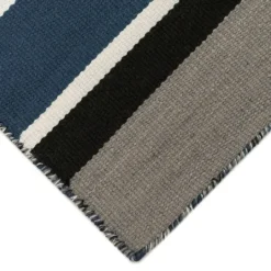Kirkland's Home Navy Bold Stripe Indoor/Outdoor Area Rug, 7X9- Outdoor Rugs