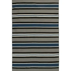 Kirkland's Home Navy Bold Stripe Indoor/Outdoor Area Rug, 5X7- Outdoor Rugs