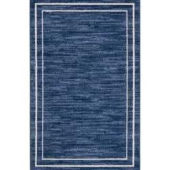 Kirkland's Home Navy Bordered Indoor/Outdoor Accent Rug, 2X4- Outdoor Rugs