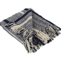 Kirkland's Home Navy Braided Stripe Throw- Blankets & Throws