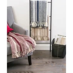 Kirkland's Home Navy Braided Stripe Throw- Blankets & Throws