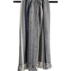 Kirkland's Home Navy Braided Stripe Throw- Blankets & Throws