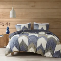 Kirkland's Home Navy Broken Chevron 3-Pc. Full/Queen Comforter Set- Comforters