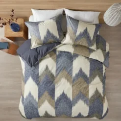 Kirkland's Home Navy Broken Chevron 3-Pc. Full/Queen Comforter Set- Comforters