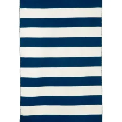 Kirkland's Home Navy Cabana Stripe Indoor/Outdoor Area Rug, 3X5- Outdoor Rugs
