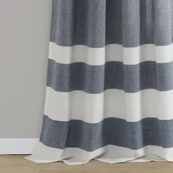 Kirkland's Home Navy Cape Cod Stripe Curtain Panel Set, 84 In.- Curtains & Drapes