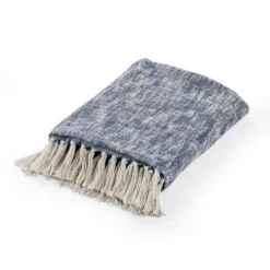 Kirkland's Home Navy Chambray Fringe Throw- Blankets & Throws