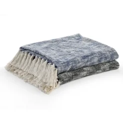 Kirkland's Home Navy Chambray Fringe Throw- Blankets & Throws