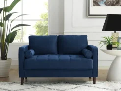 Kirkland's Home Navy Chelsea Modern Loveseat- Sofas & Loveseats
