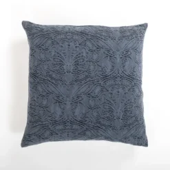 Kirkland's Home Navy Chenille Damask Pillow- Pillows