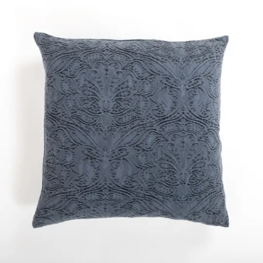 Kirkland's Home Navy Chenille Damask Pillow- Pillows