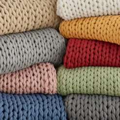 Kirkland's Home Navy Chunky Double Knit Cozy Throw- Blankets & Throws