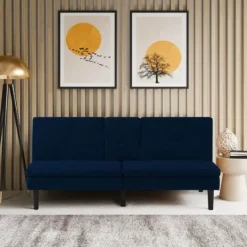 Kirkland's Home Navy Console Usb Port Convertible Sofa- Sofas & Loveseats
