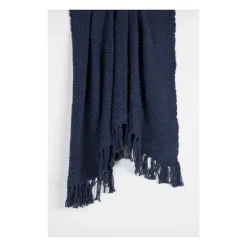Kirkland's Home Navy Cotton Tassel Throw- Blankets & Throws