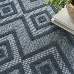 Kirkland's Home Navy Diamond Indoor/Outdoor Area Rug, 5X7- Outdoor Rugs