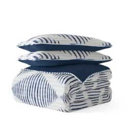 Kirkland's Home Navy Diamond Line Reversible 2-Pc. Twin Quilt Set- Quilts