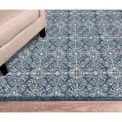 Kirkland's Home Navy Embellished Indoor/Outdoor Area Rug, 6X9- Outdoor Rugs