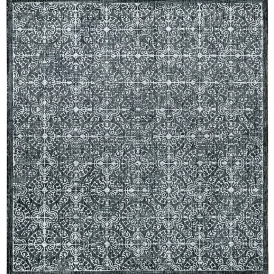 Kirkland's Home Navy Embellished Indoor/Outdoor Area Rug, 7X7- Outdoor Rugs
