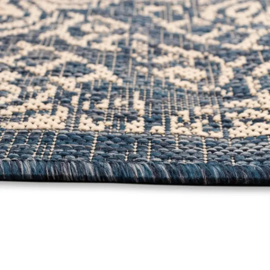 Kirkland's Home Navy Embellished Indoor/Outdoor Area Rug, 7X7- Outdoor Rugs