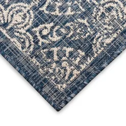 Kirkland's Home Navy Embellished Scroll Indoor/Outdoor Rug, 4X7- Outdoor Rugs