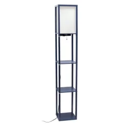 Kirkland's Home Navy Etagere Shelf Charging Floor Lamp- Floor Lamps