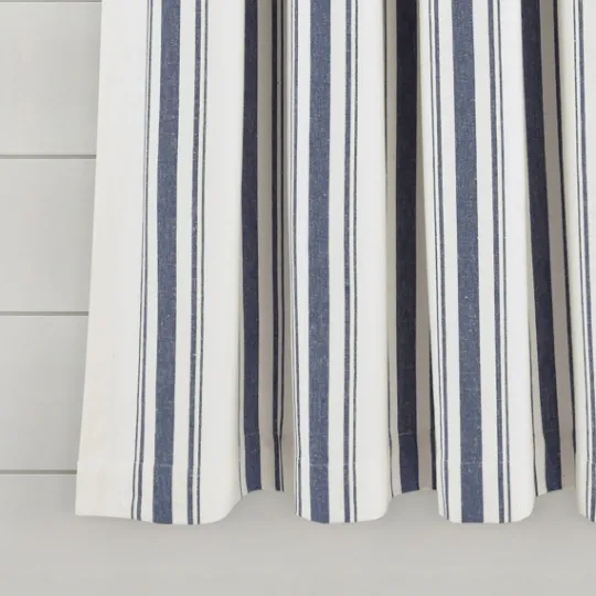 Kirkland's Home Navy Farmhouse Stripe Curtain Panels, Set Of 2- Curtains & Drapes