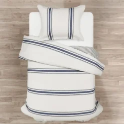 Kirkland's Home Navy Farmhouse Stripe 2-Pc. Twin Xl Duvet Set- Duvets
