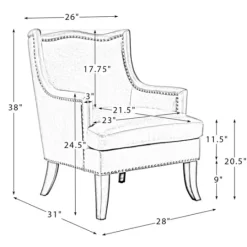 Kirkland's Home Navy Faux Leather Wingback Accent Chair- Accent Chairs
