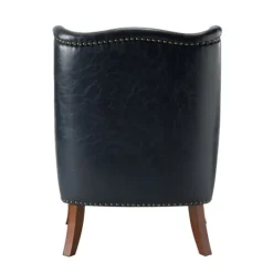 Kirkland's Home Navy Faux Leather Wingback Accent Chair- Accent Chairs