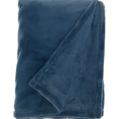 Kirkland's Home Navy Faux Sheared Mink Throw- Blankets & Throws