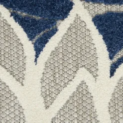 Kirkland's Home Navy Floral Burst Outdoor Area Rug, 5X7- Outdoor Rugs