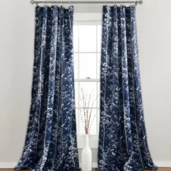 Kirkland's Home Navy Forest Curtain Panel Set, 84 In.- Curtains & Drapes