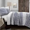 Kirkland's Home Navy Geometric 3-Pc. King Quilt Set- Quilts