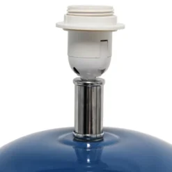 Kirkland's Home Navy Glass Short Oval Table Lamp- Table Lamps