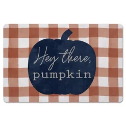 Kirkland's Home Navy Hey There Pumpkin Floor Mat- Kitchen & Floor Mats