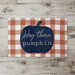 Kirkland's Home Navy Hey There Pumpkin Floor Mat- Kitchen & Floor Mats