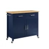 Kirkland's Home Navy Industrial Kitchen Cart- Kitchen Islands & Bar Carts