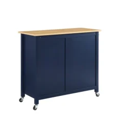 Kirkland's Home Navy Industrial Kitchen Cart- Kitchen Islands & Bar Carts