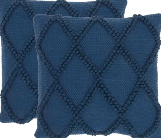 Kirkland's Home Navy Knotted Lattice Throw Pillows, Set Of 2- Pillows