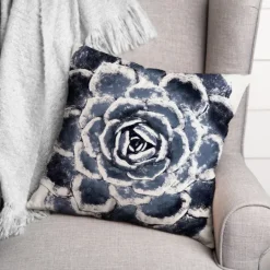 Kirkland's Home Navy Large Succulent Pillow- Pillows
