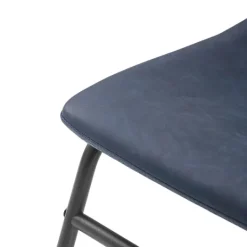 Kirkland's Home Navy Leather Industrial Dining Chairs, Set Of 2- Dining Chairs