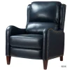 Kirkland's Home Navy Leather Nailhead Traditional Recliner- Accent Chairs